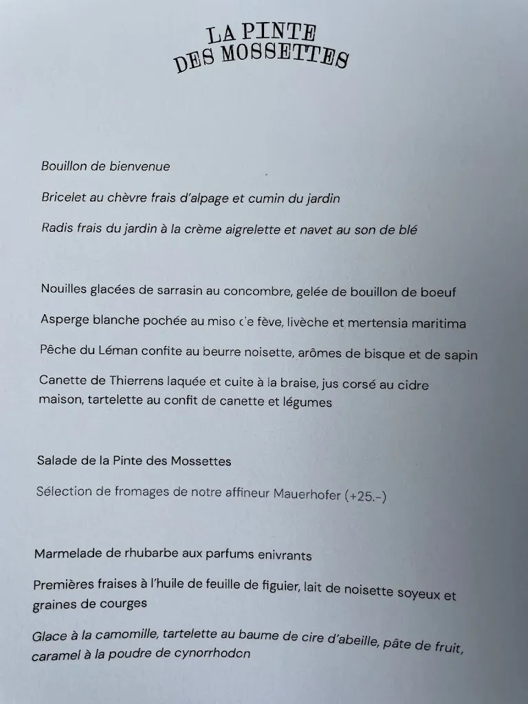 Menu_La Pinte des Mossettes_Cerniat_imagen_1