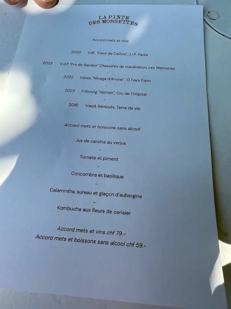 Menu_La Pinte des Mossettes_Cerniat_imagen_2