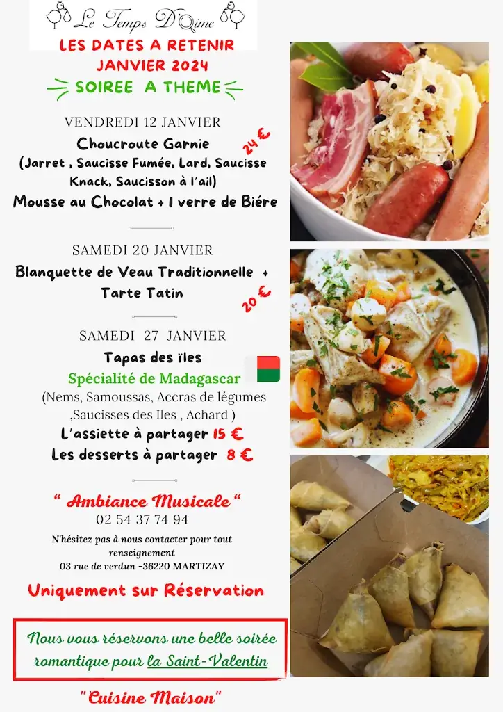 Menu_Restaurant Le Temps D'Aime_Martizay_image_2