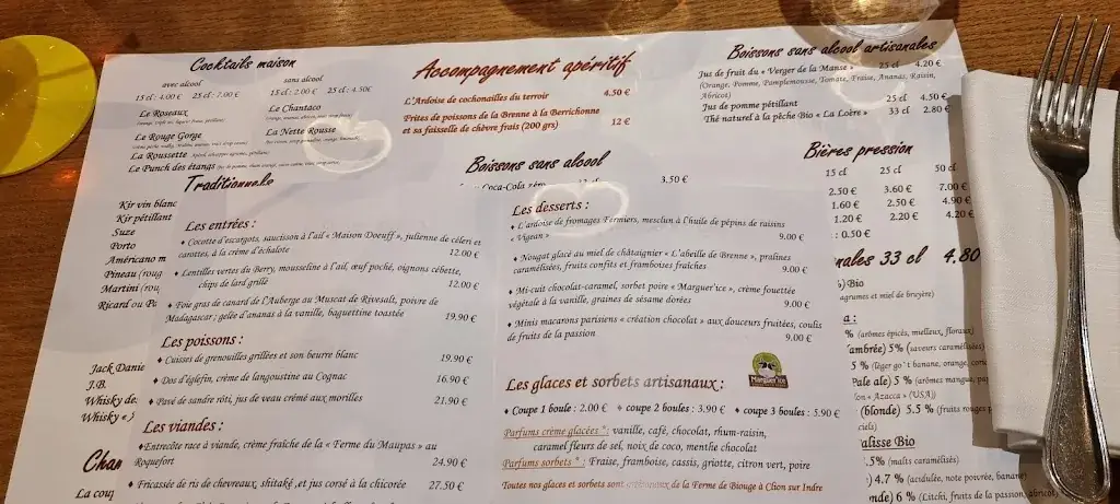 Menu_Auberge De La Gabrière_Lingé_image_4
