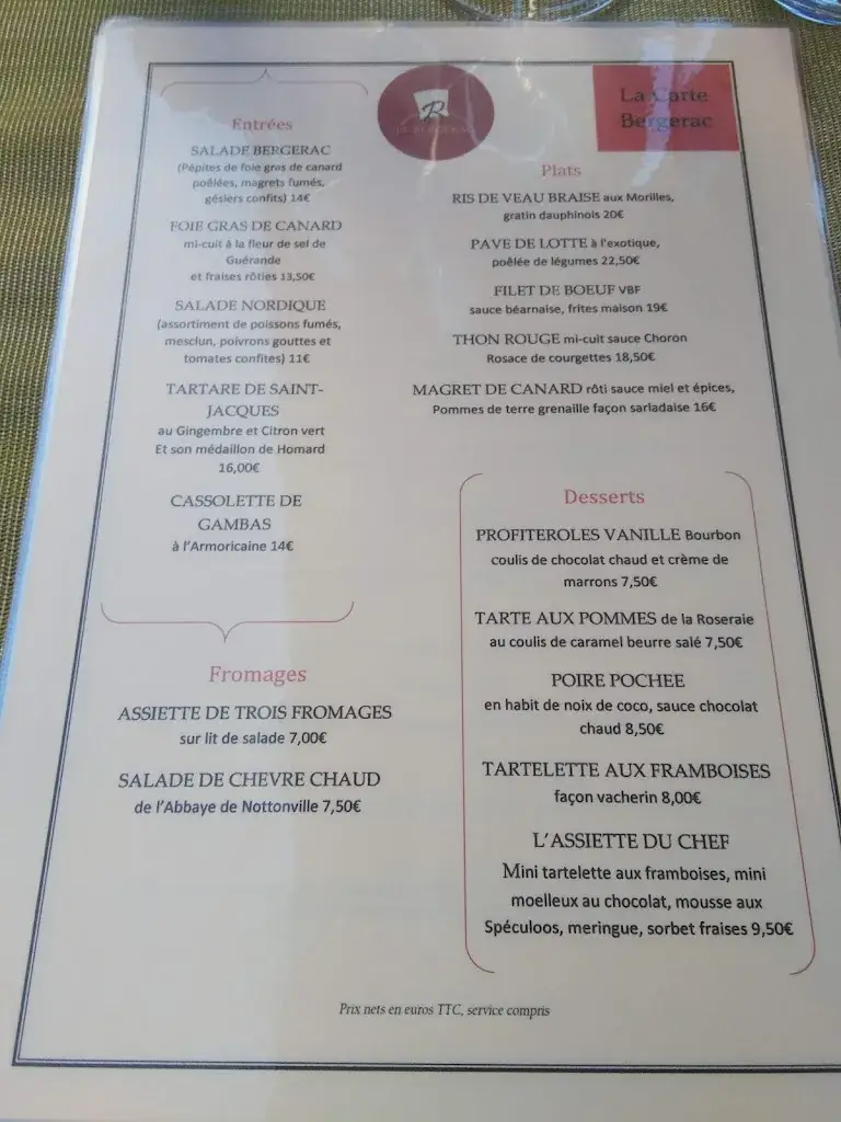 Menu_Restaurant _ le bergerac_Morancez_image_1