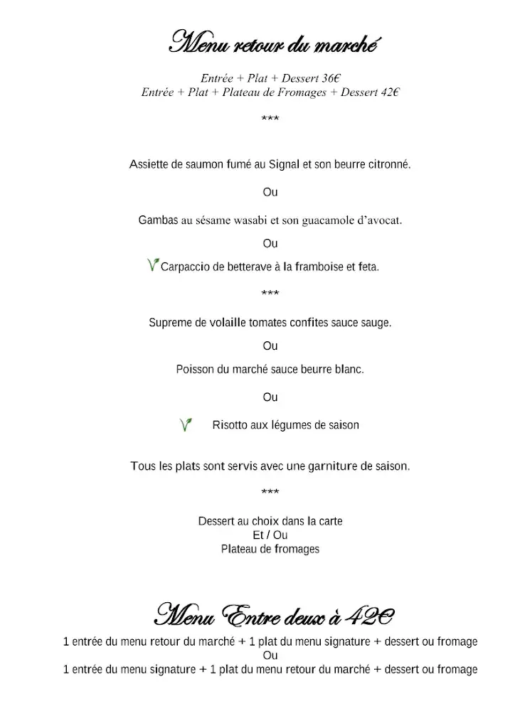 Menu_Auberge le signal_Sonzay_imagen_2