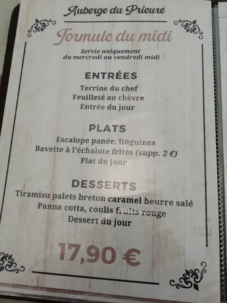 Menu_Auberge du Prieuré_Lassay-sur-Croisne_image_4