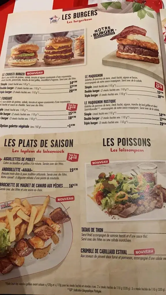 Menu_Restaurant La Boucherie_Bron_image_1
