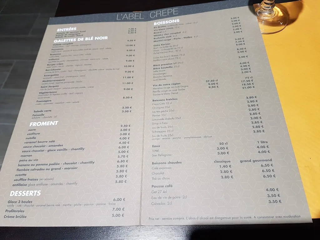 Menü_L'Abel Crêpe_Nérondes_Bild_1