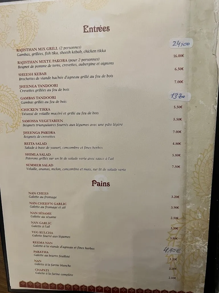 Menu_Rajasthan Restaurant_Malesherbois_image_1