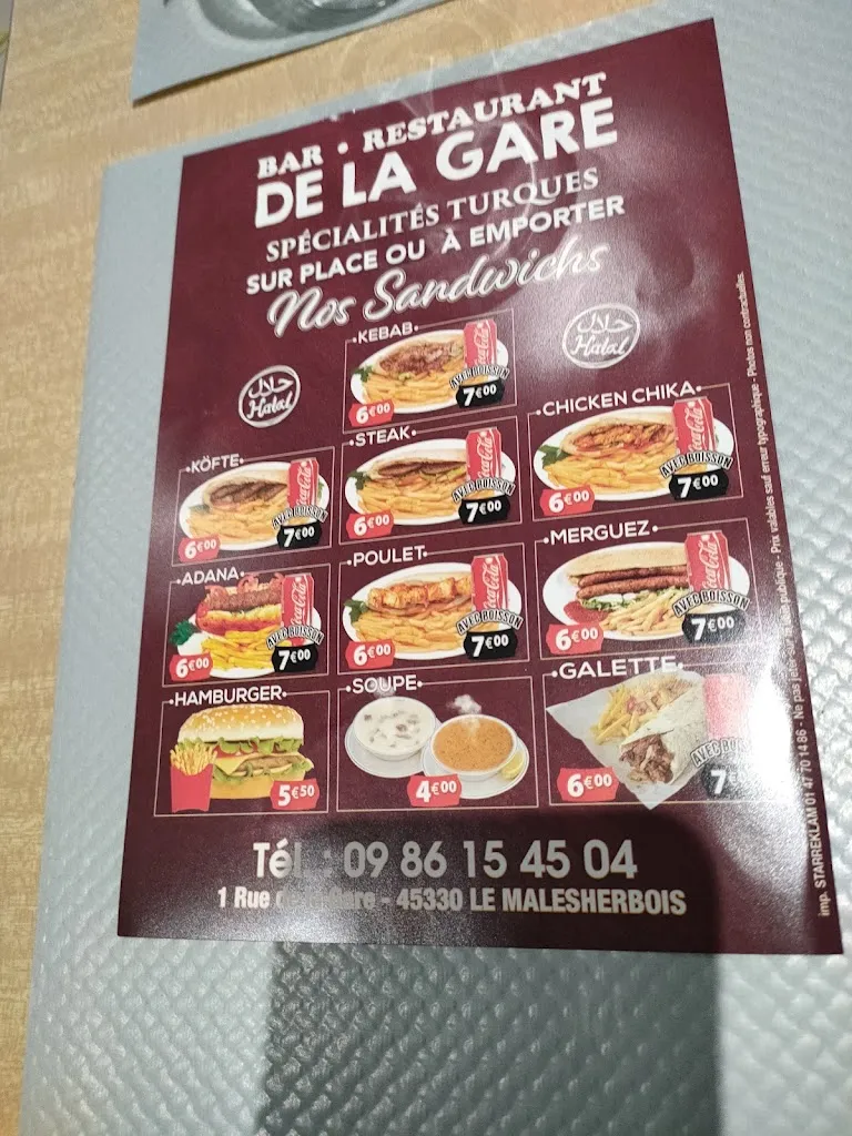 Menu_Hotel - Restaurant De La Gare_45330_image_2