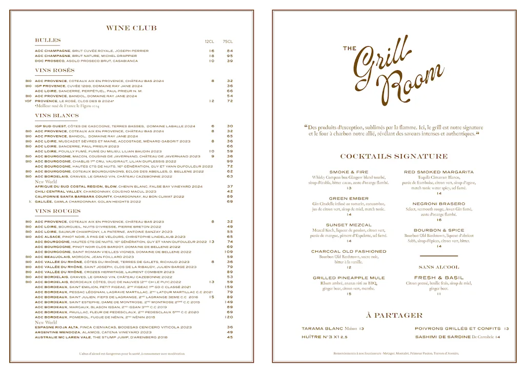 Menu_The Grill Room_Paris_image_1