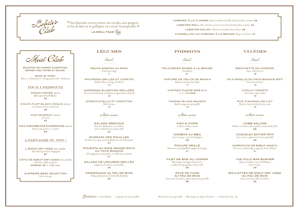 Menu_The Grill Room_Paris_image_2