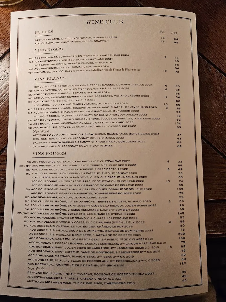 Menu_The Grill Room_Paris_image_4