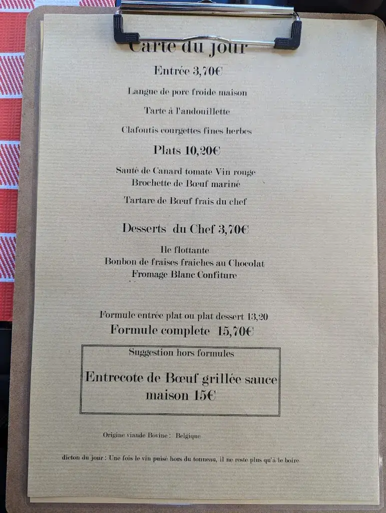 Menu_La Bonne Franquette_Noizay_image_1