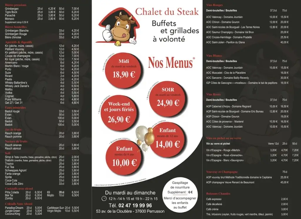 Menu_Chalet du Steak_Perrusson_imagen_1