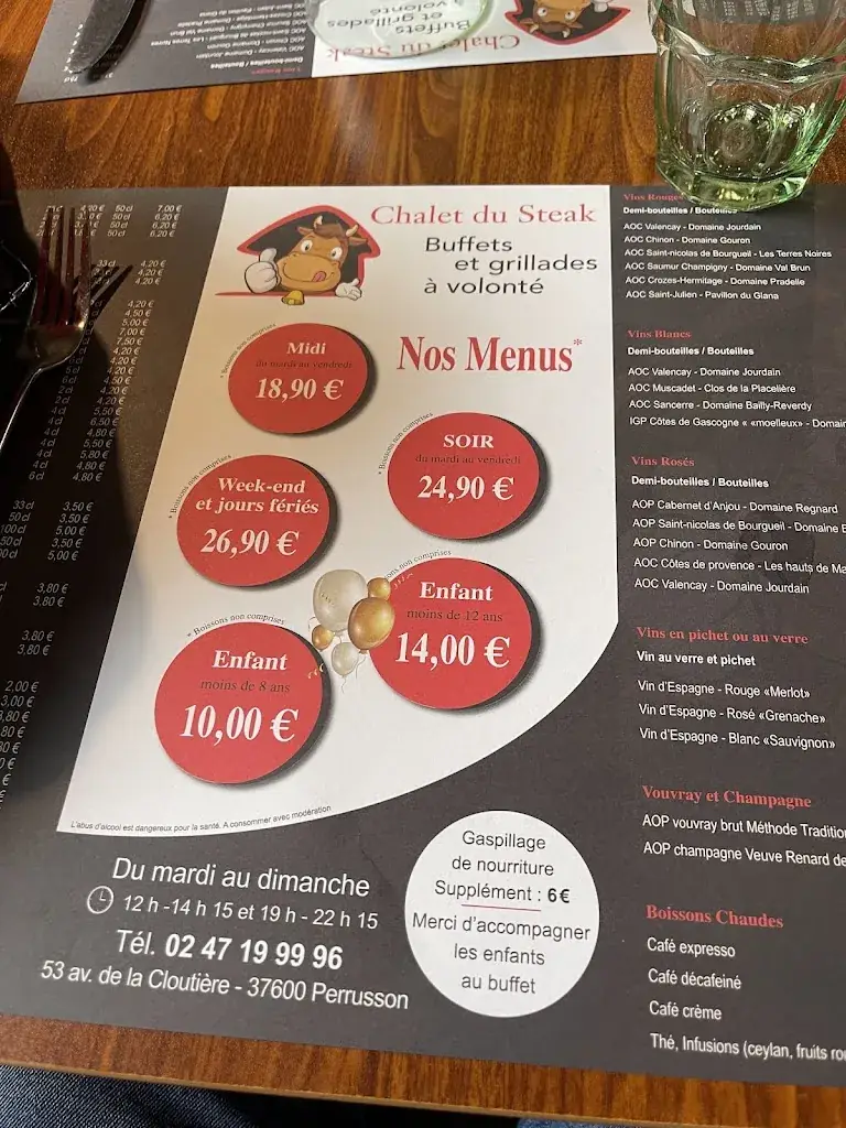 Menu_Chalet du Steak_Perrusson_imagen_2