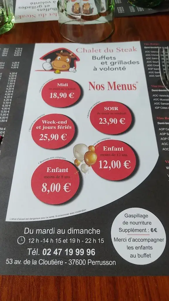 Menu_Chalet du Steak_Perrusson_imagen_4