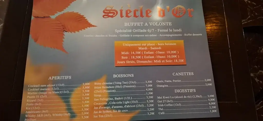 Menu_Restaurant Chinois Siècle D'or_Pocé-sur-Cisse_immagine_2