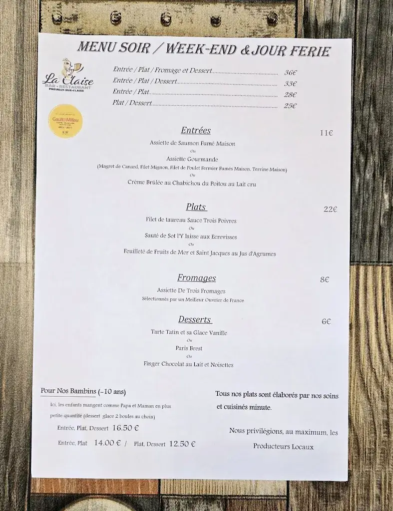 Menu_La Claise Bar Restaurant_Preuilly-sur-Claise_image_4