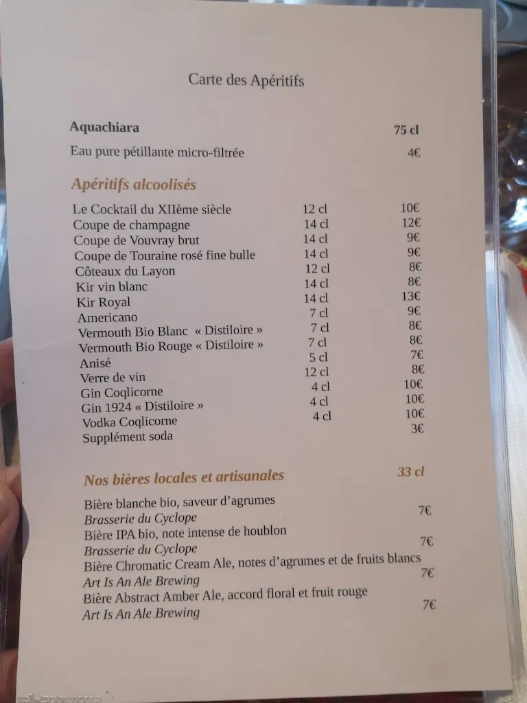 Menu_Auberge du 12ème Siècle_Saché_image_2