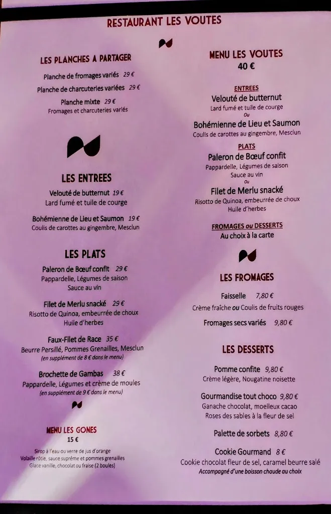 Menu_Les Voûtes Restaurant & Live Music_Caluire-et-Cuire_immagine_2