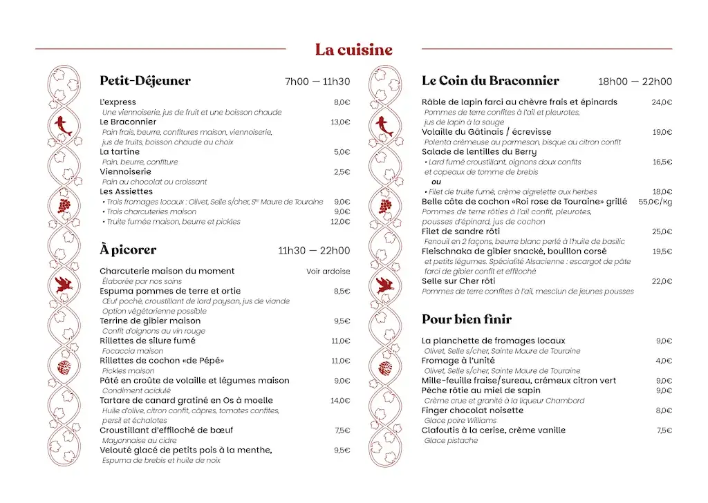 Menu_Le Relais des Braconniers_Saint-Aignan_image_1