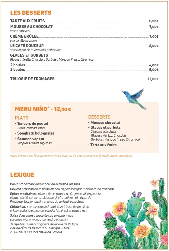 Menu_Restaurant Le Veracruz - Les Rivages de Beauval_Saint-Aignan_image_2