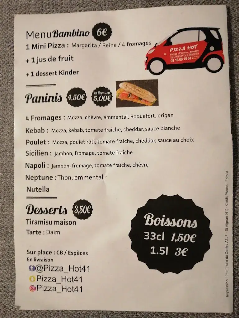 Menü_Pizza Hot 41 Saint-Aignan_Saint-Aignan_Bild_2