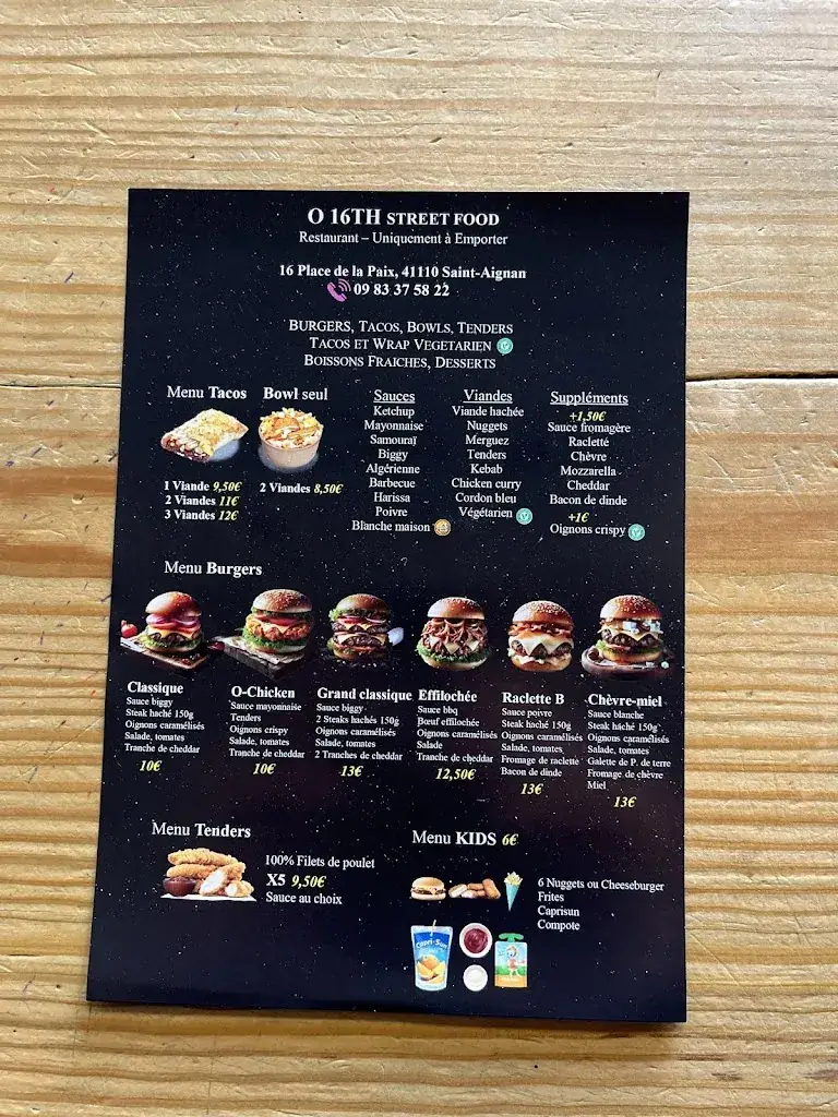 Menu_O16th Street Food_Saint-Aignan_image_2
