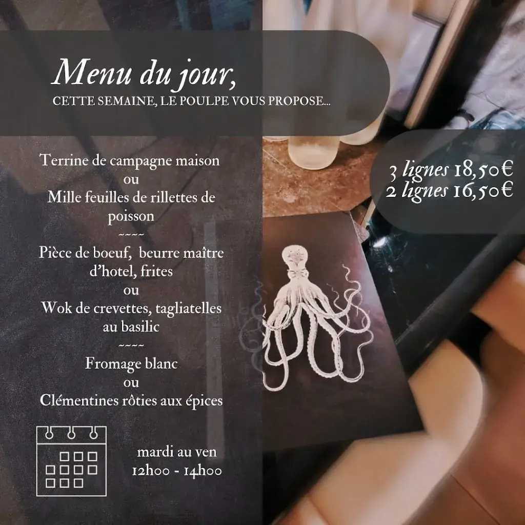 Menu_Le Poulpe - Restaurant Bar-Lounge_Saint-Aignan_image_1