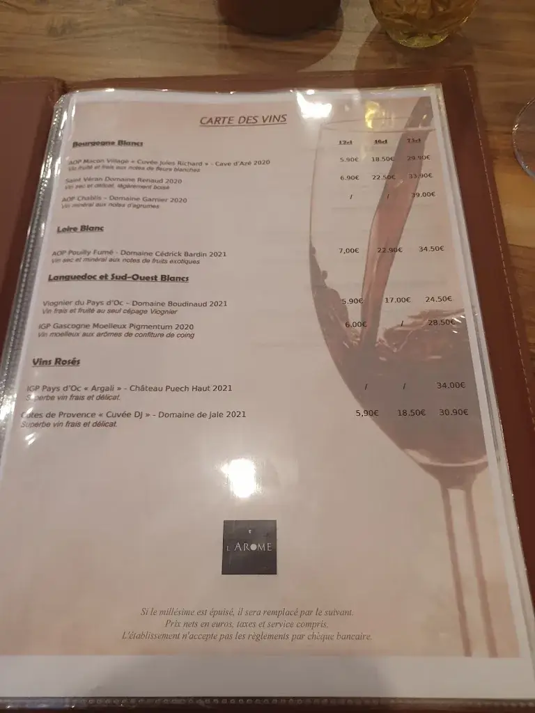 Menü_Restaurant l'Arôme_Caluire-et-Cuire_Bild_2