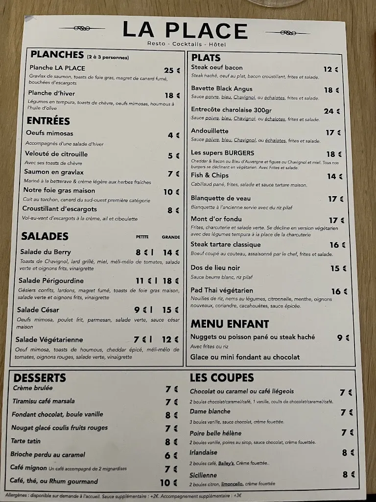 Menu_Restaurant La Place_Saint-Amand-Montrond_image_1