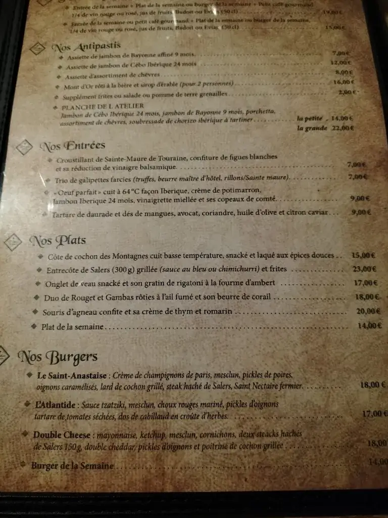 Menu_L ' ATELIER_Saint-Épain_image_2