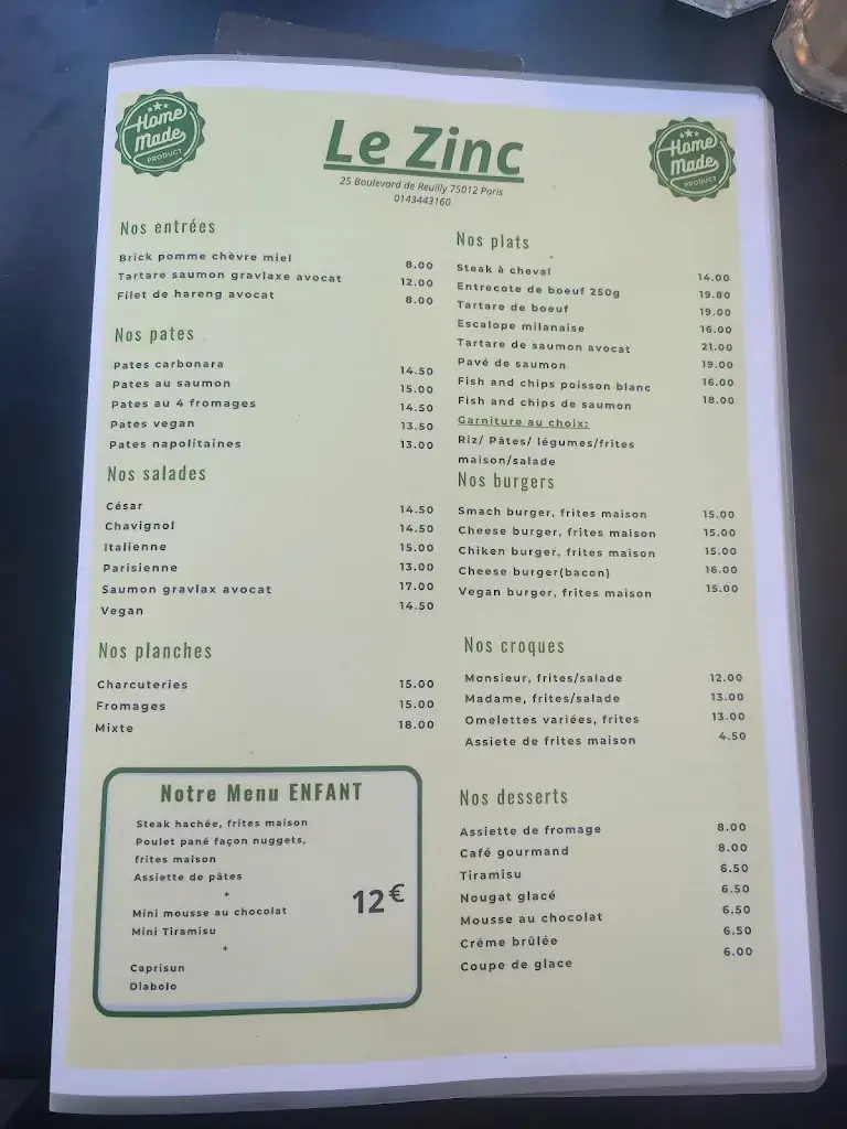 Menu_Le Zinc_Paris_image_1