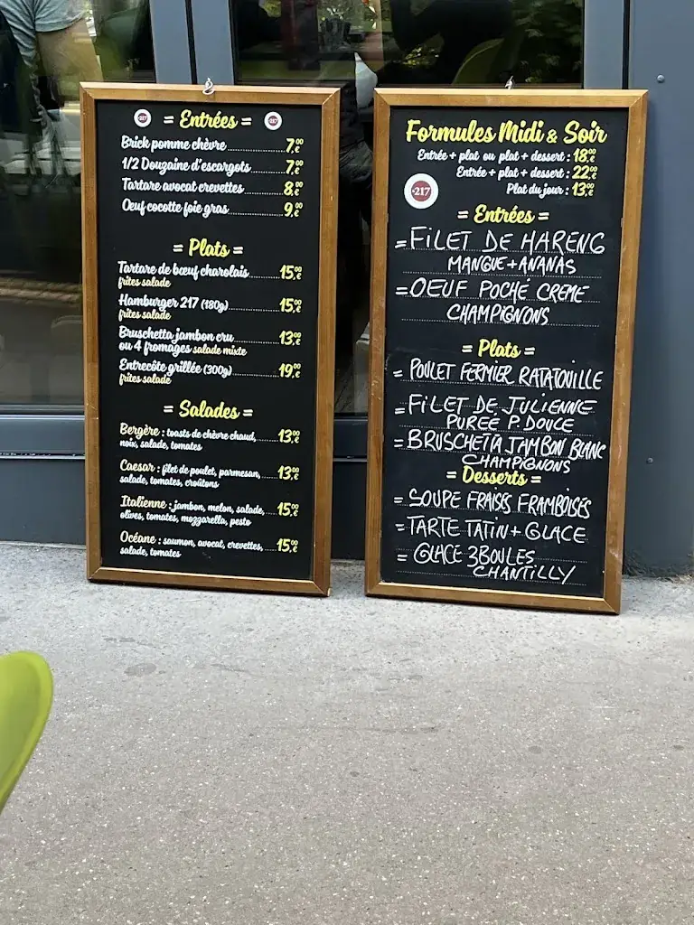 Menu_Le 217 Brasserie Restaurant_Paris_image_2