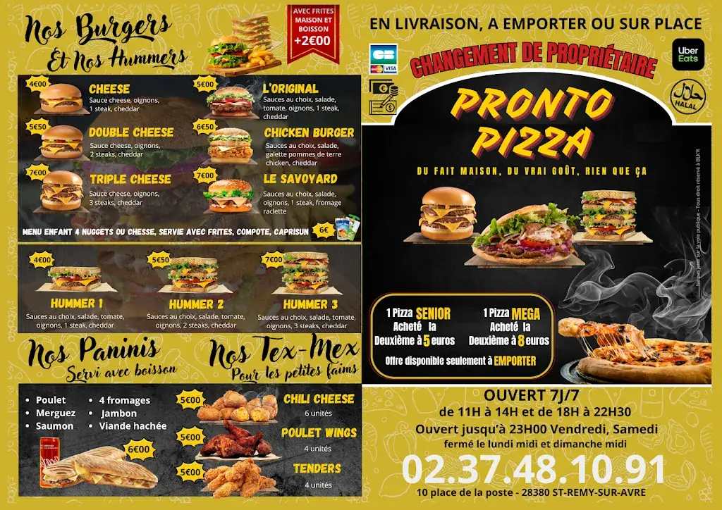 Menu_Pronto PIZZA, KEBAB, TACOS, BURGER_Saint-Rémy-sur-Avre_image_2