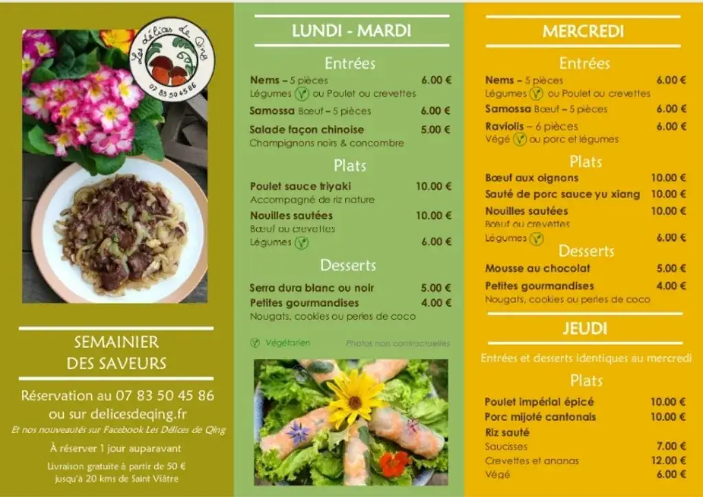 Menu_Les Délices de Qing_Saint-Viâtre_image_4