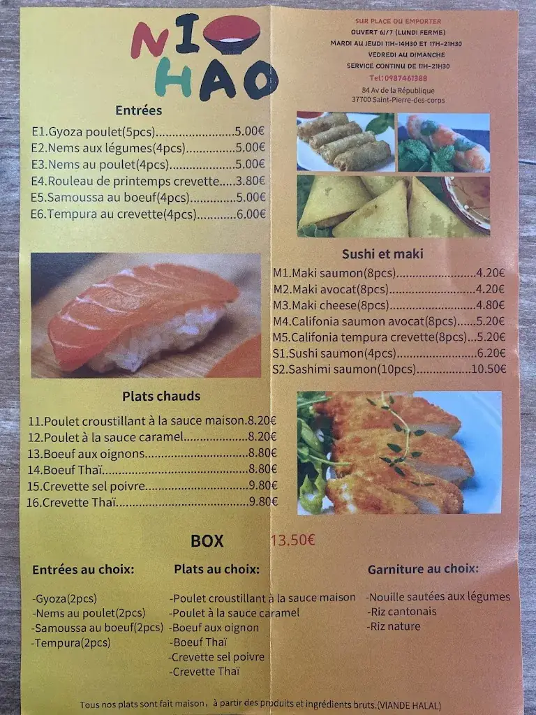 Menu_NIHAO RESTAURANT_Saint-Pierre-des-Corps_image_1