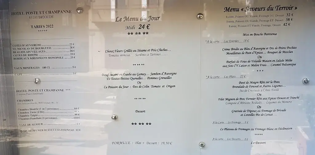 Menu_Restaurant Poste et Champanne_Brioude_image_2