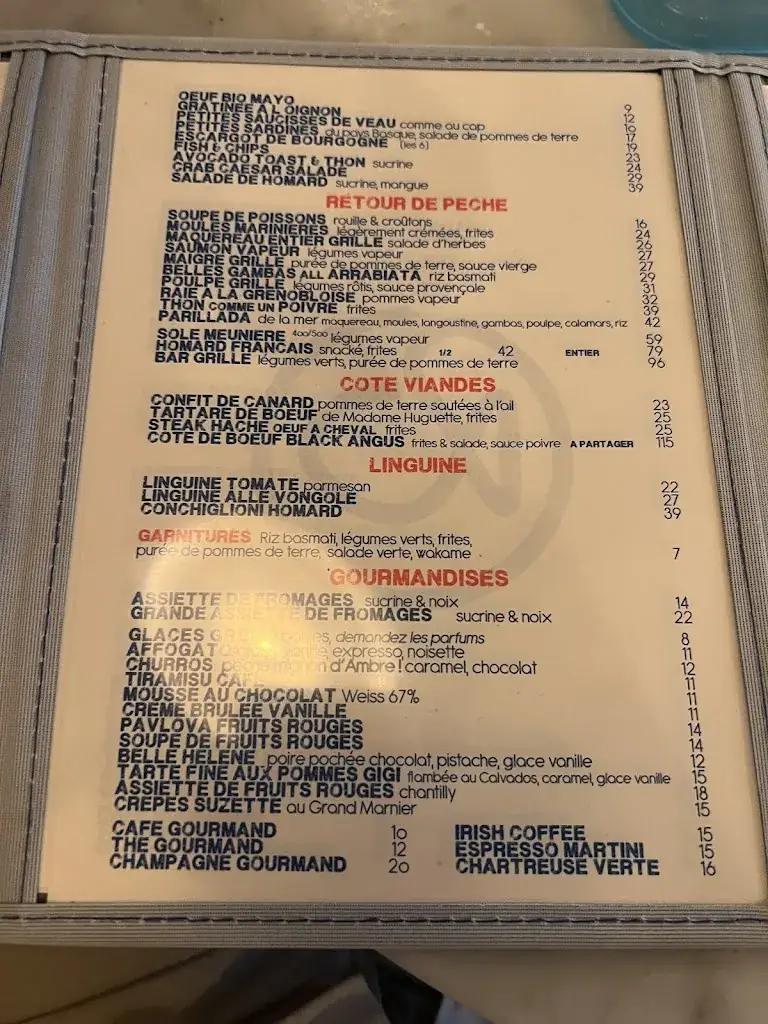 Menu_Huguette, Bistro de la mer_Paris_image_1