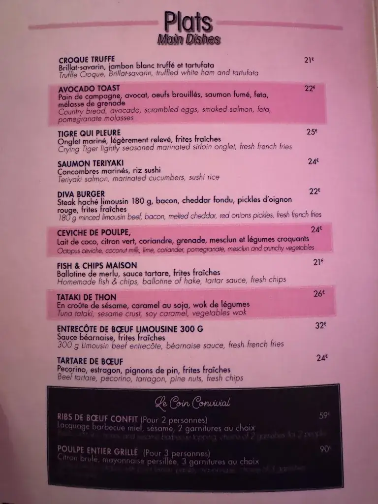 Menu_La Diva des Prés_Paris_image_1