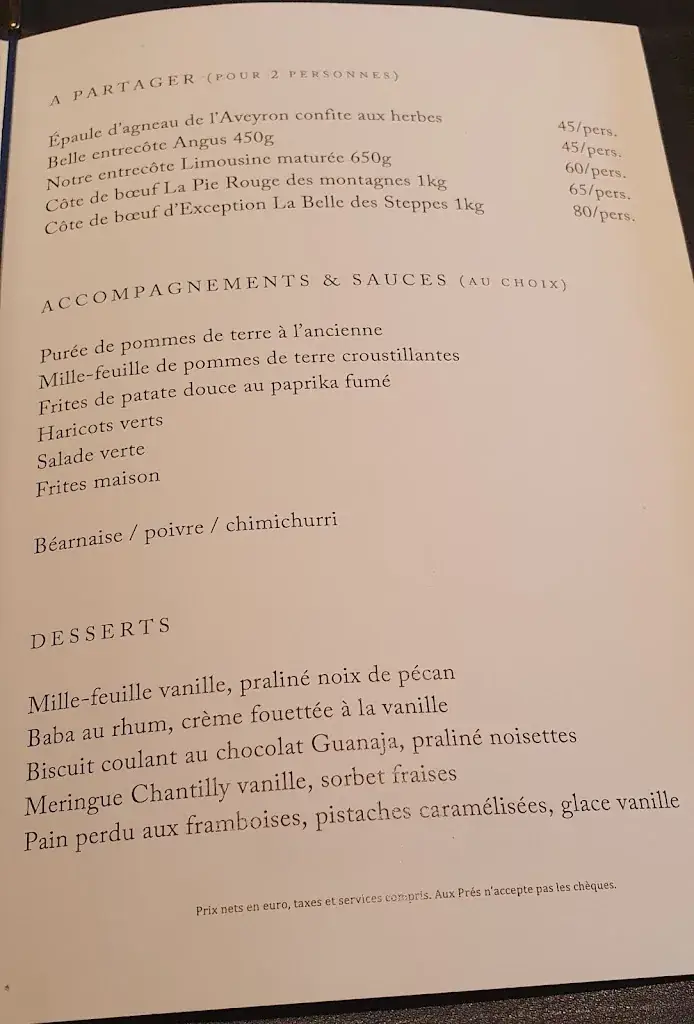 Menu_Aux Prés Cyril Lignac_Paris_image_1
