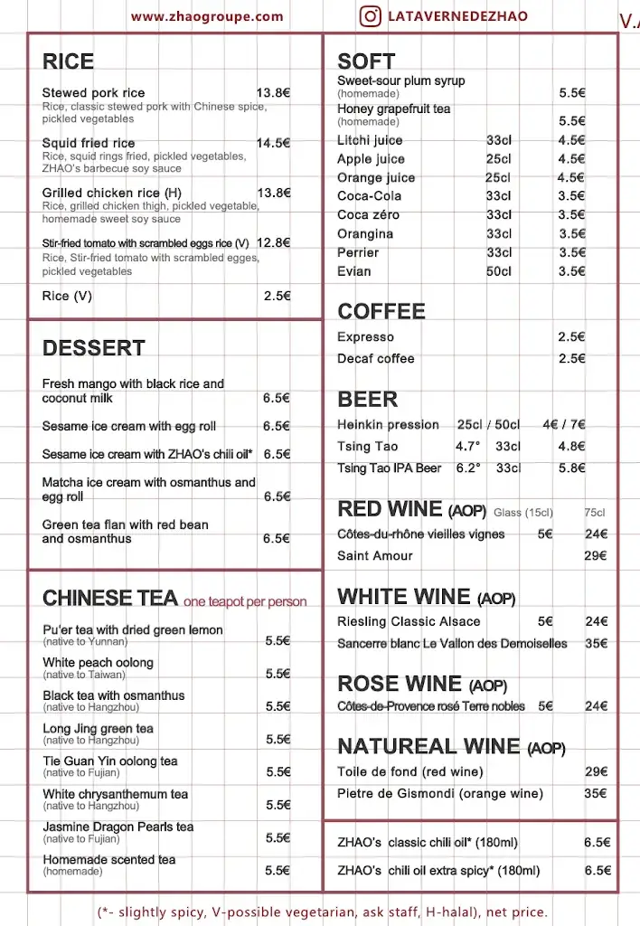 Menu_La Taverne de Zhao_Paris_image_3