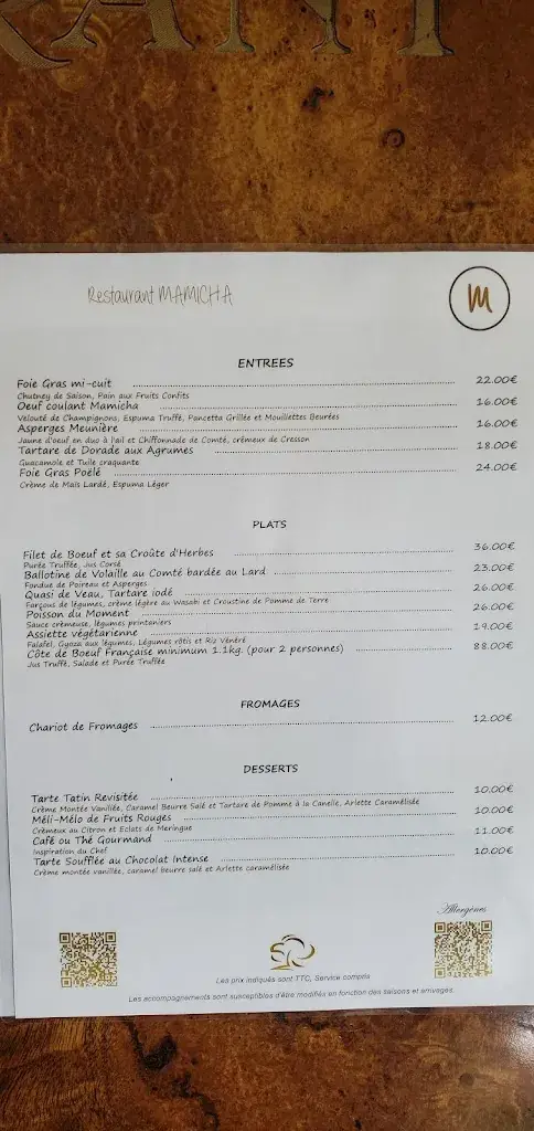 Menu_Restaurant Mamicha, Hotel du Parc_Salbris_image_4