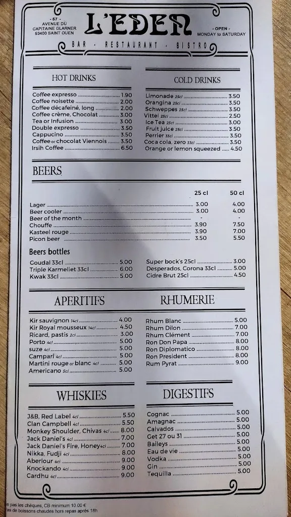 Menu_Restaurant l'Eden._Saint-Ouen-sur-Seine_image_1