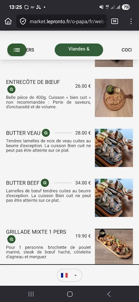 Menu_O'Papa restaurant_Saint-Ouen-sur-Seine_image_1