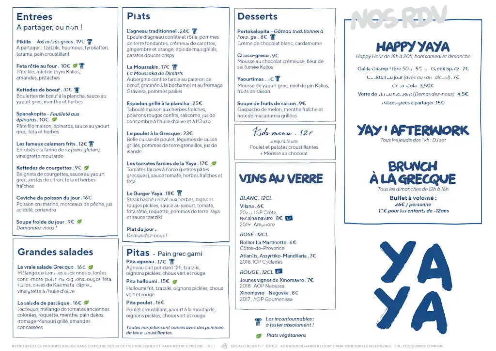 Menu_Yaya Saint-Ouen - Restaurant méditerranéen par Juan Arbelaez_Saint-Ouen-sur-Seine_image_1