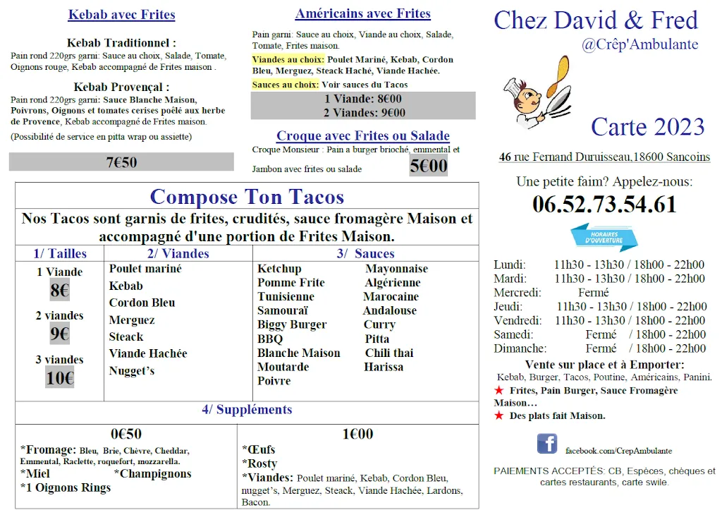 Menu_Chez David & Fred @Crêp'Ambulante_Sancoins_image_1