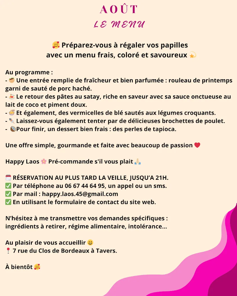 Menu_HAPPY LAOS (Tavers 45) - Cuisine d’Asie du Sud-Est (Précommande au plus tard la veille, jusqu’à 21h)_Tavers_image_4