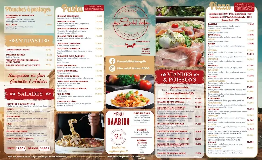 Menu_Au Soleil Italien Sainte-Geneviève-des-Bois_Sainte-Geneviève-des-Bois_immagine_1