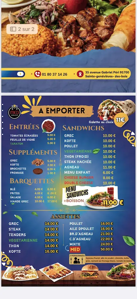 Menu_Restaurant med 91700_Sainte-Geneviève-des-Bois_image_4
