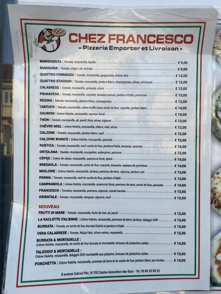 Menu_Chez Francesco_Sainte-Geneviève-des-Bois_image_4