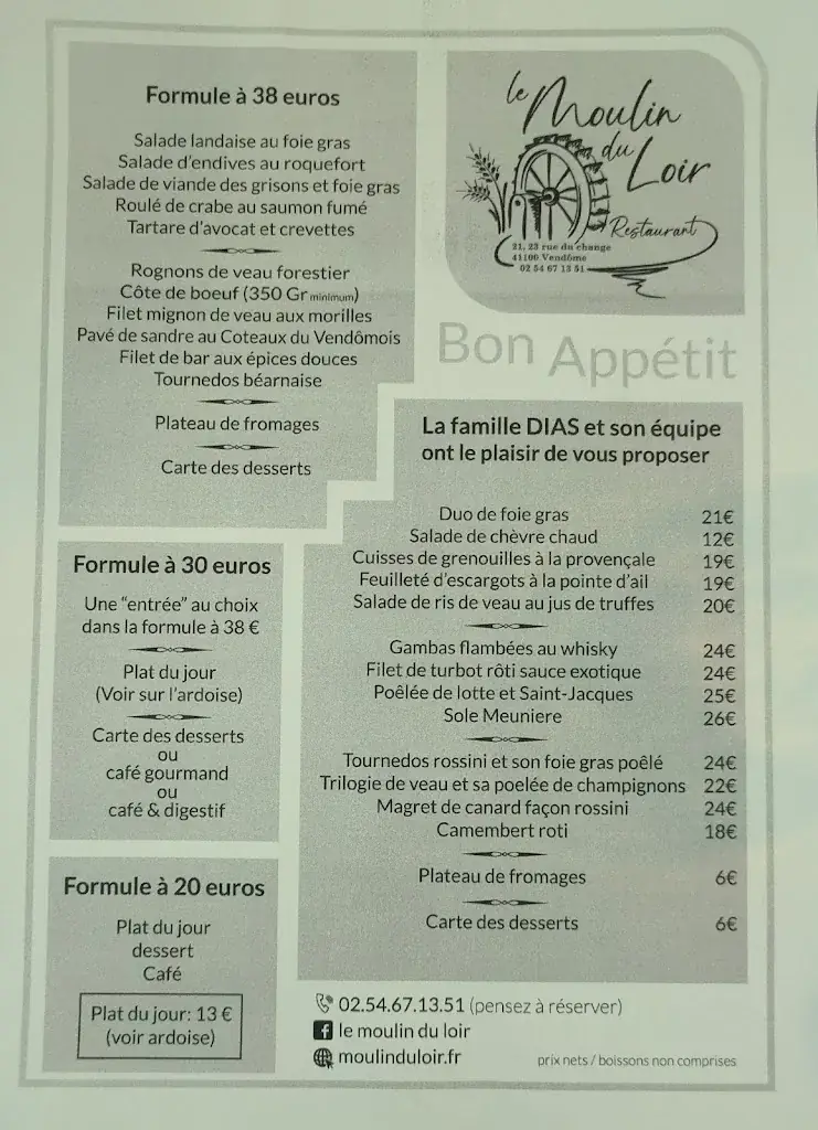 Menu_Le Moulin du Loir_Vendôme_imagen_2